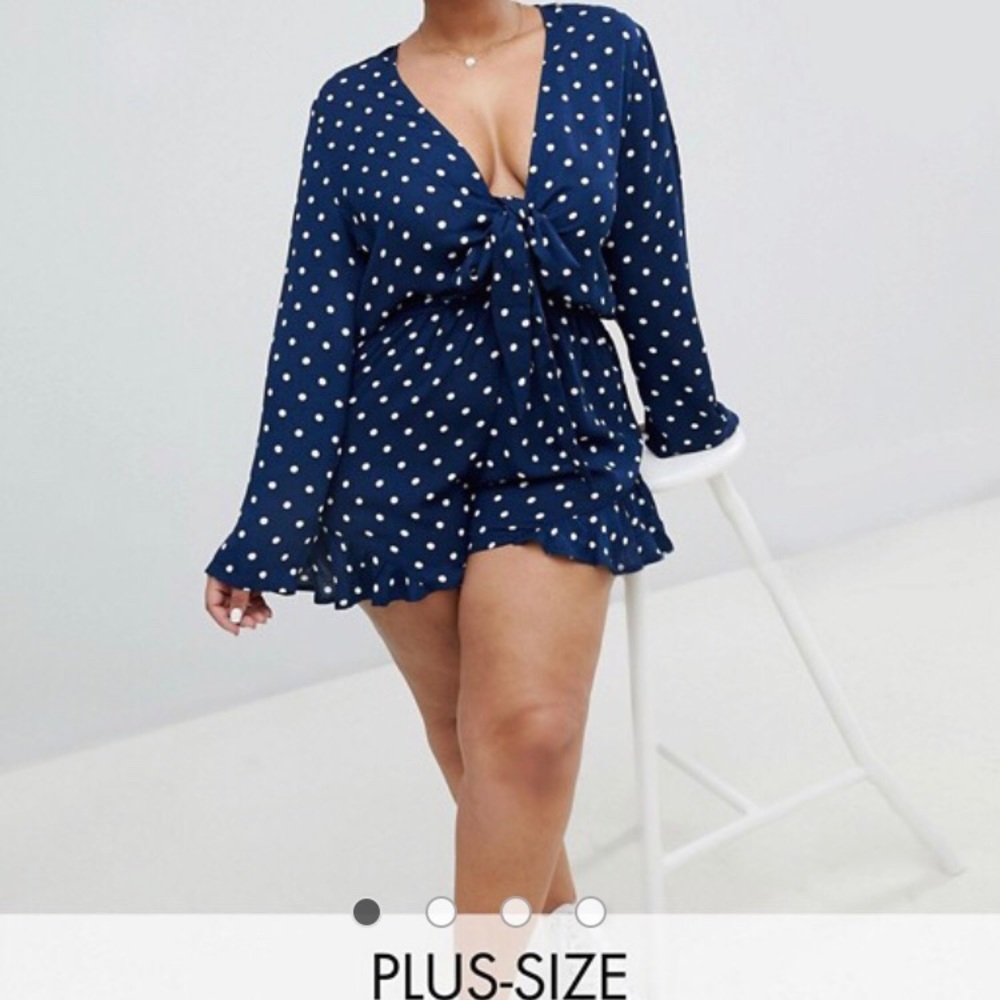 Curve romper w/frill shorts and bow.